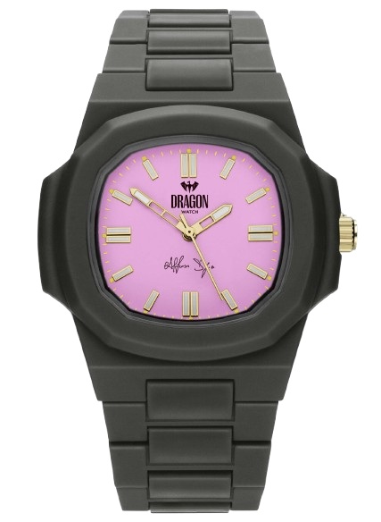 Dragon-watch-nero-rosa